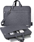 Laptop Bag 15.6 Inch with Shoulder Strap & Handle, Waterproof Laptop Case Sleeve Compatible with 15-16”Macbook Air/Pro, HP Acer Asus Dell Lenovo, Slim Computer Bag for Men Women, Grey