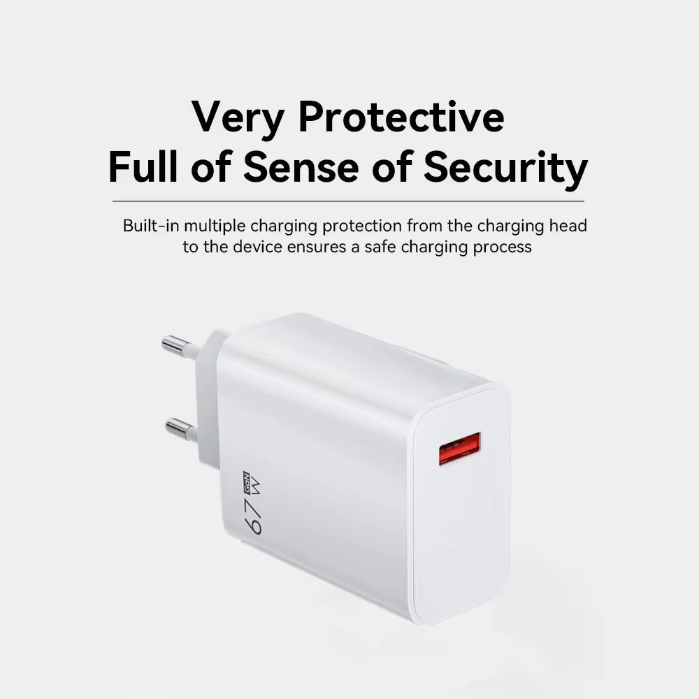 Gan USB Fast Charger Quick Charge 3.0 for Xiaomi 14 13 12 11 10 Ultra Redmi Note 12T 13 Pro Turbo 6A USB Type C Charging Cable