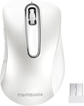 2.4G Wireless Mouse, 1400 DPI Computer Mice with USB Receiver, Portable Wireless USB Mouse Battery Powered Cordless Mice for Laptop, PC, Desktop, 5 Buttons (White)